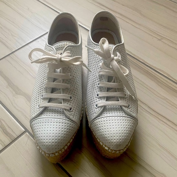 Miu miu perforated espadrilles white size 39 - Picture 1 of 4